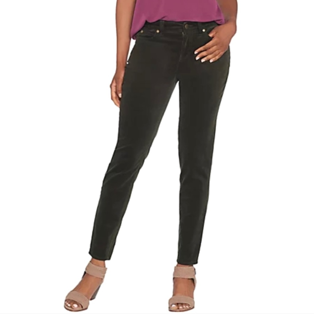 Vince Camuto Olive Green Corduroy Full Length Ankle Skinny Pants Size 27, Size 4